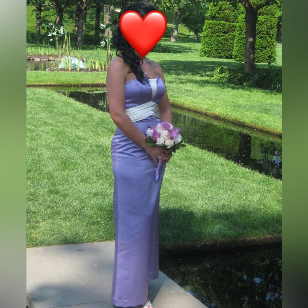 Purple satin dress, size 2, worn once - no brand